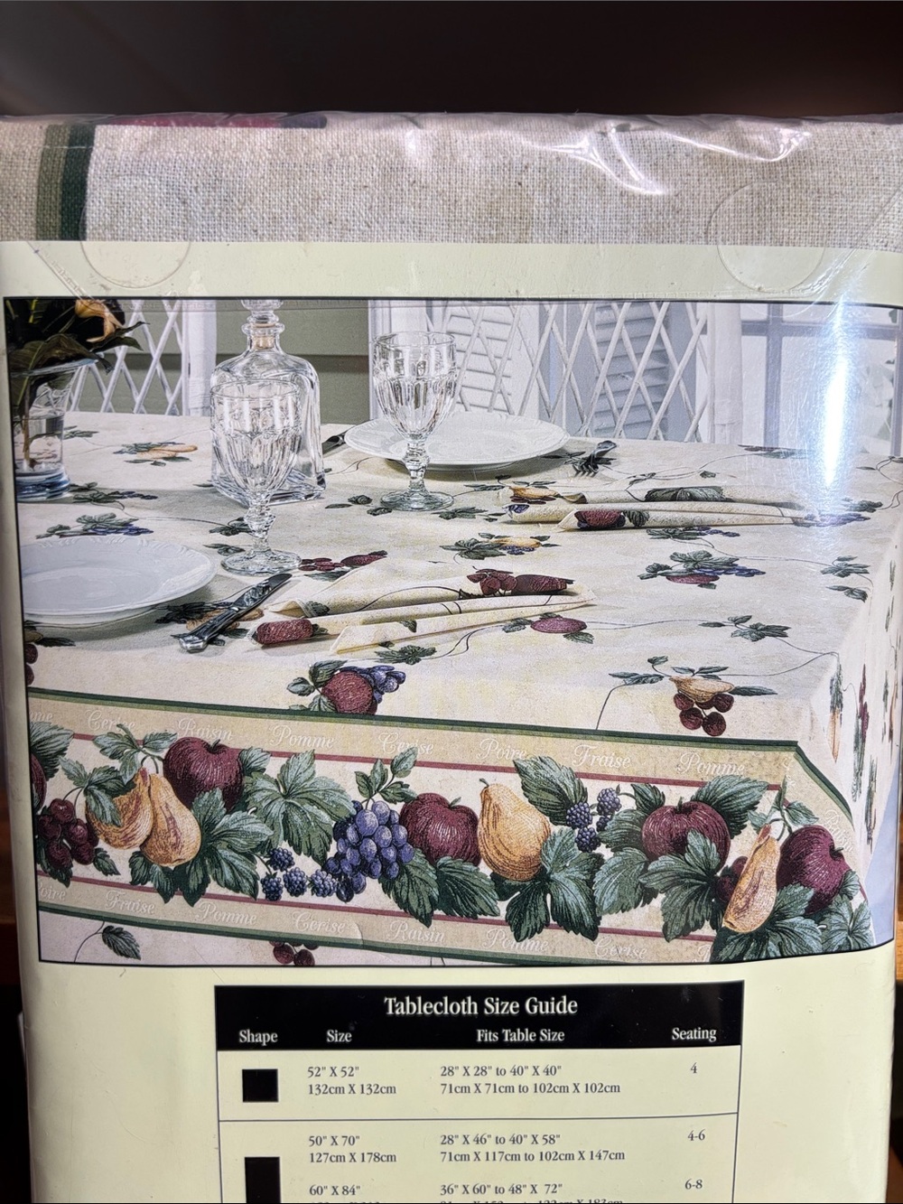 100% cotton Noble Excellence oblong tablecloth 60x118 Napa Valley - linen fruit
